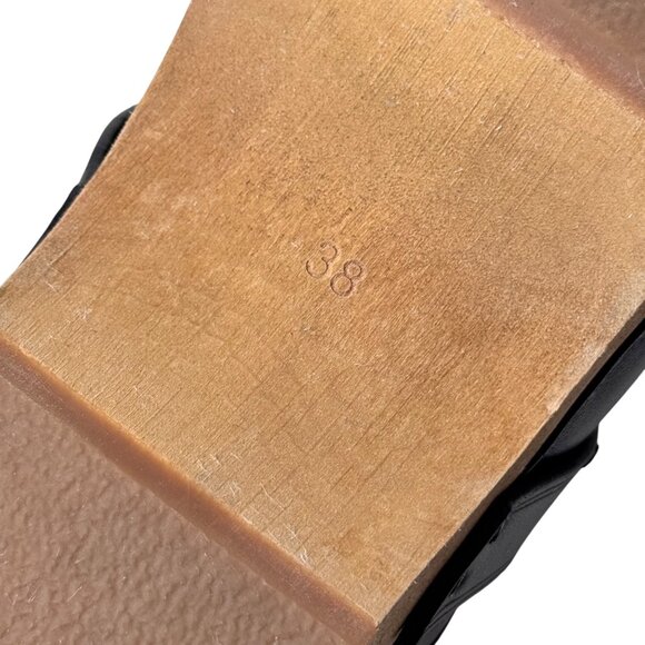 Isabel Marant Thalie Leather Clogs SZ 38 Black Wood Soles Studs Dutch Swedish - Picture 12 of 16